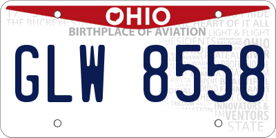 OH license plate GLW8558