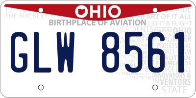 OH license plate GLW8561