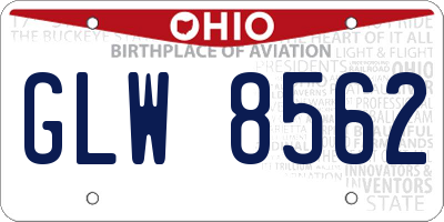 OH license plate GLW8562