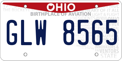 OH license plate GLW8565