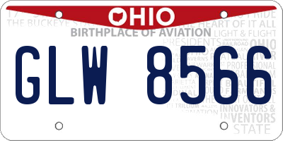 OH license plate GLW8566