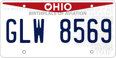 OH license plate GLW8569