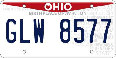 OH license plate GLW8577