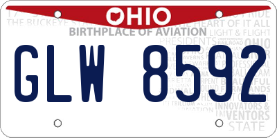 OH license plate GLW8592