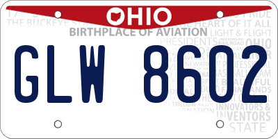 OH license plate GLW8602