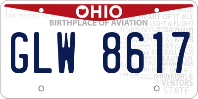 OH license plate GLW8617