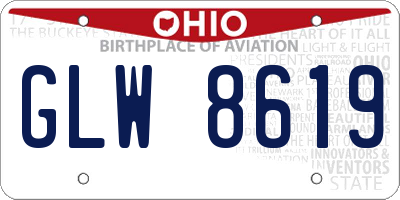 OH license plate GLW8619