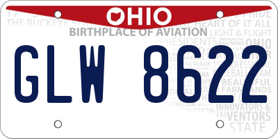 OH license plate GLW8622