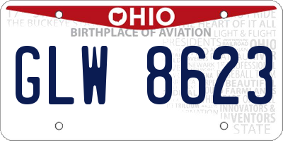 OH license plate GLW8623