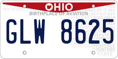 OH license plate GLW8625