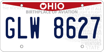 OH license plate GLW8627