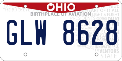 OH license plate GLW8628