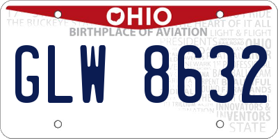 OH license plate GLW8632