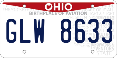 OH license plate GLW8633