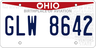OH license plate GLW8642