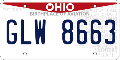 OH license plate GLW8663
