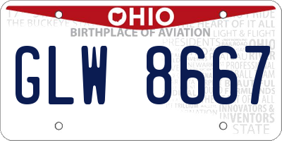 OH license plate GLW8667