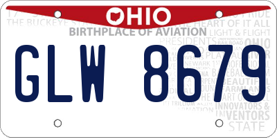 OH license plate GLW8679