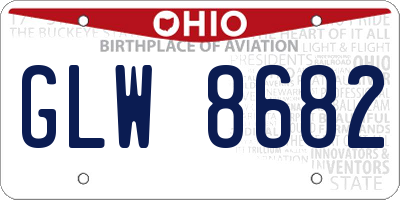 OH license plate GLW8682