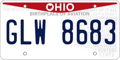 OH license plate GLW8683
