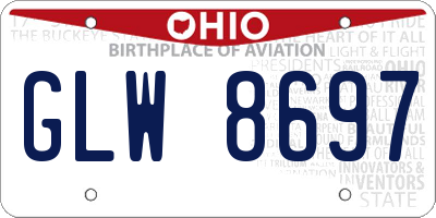 OH license plate GLW8697
