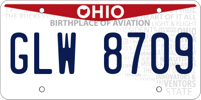 OH license plate GLW8709