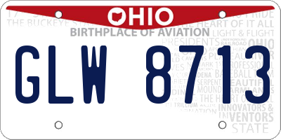 OH license plate GLW8713