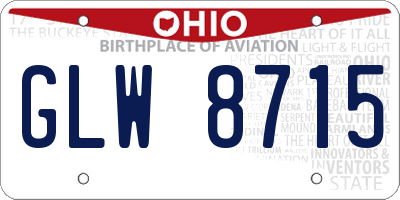 OH license plate GLW8715