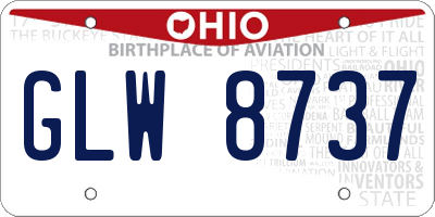 OH license plate GLW8737