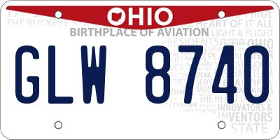 OH license plate GLW8740