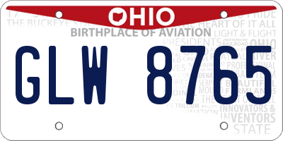 OH license plate GLW8765