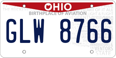 OH license plate GLW8766