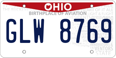 OH license plate GLW8769