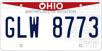 OH license plate GLW8773