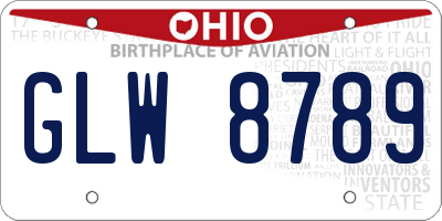 OH license plate GLW8789