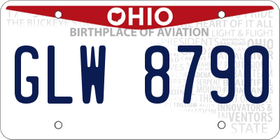 OH license plate GLW8790