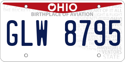 OH license plate GLW8795