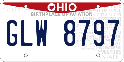 OH license plate GLW8797