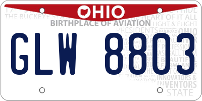 OH license plate GLW8803