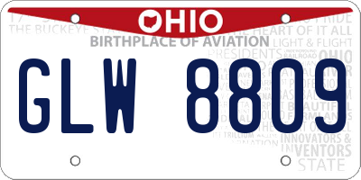 OH license plate GLW8809