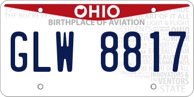 OH license plate GLW8817