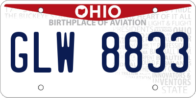 OH license plate GLW8833