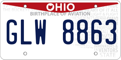 OH license plate GLW8863