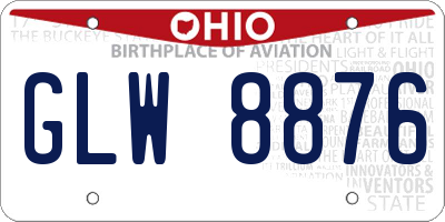 OH license plate GLW8876
