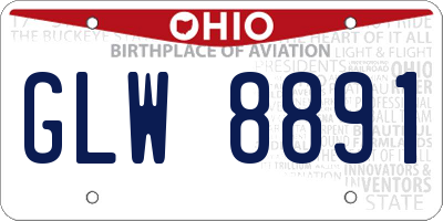 OH license plate GLW8891