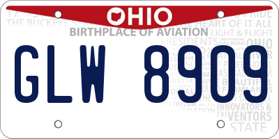 OH license plate GLW8909