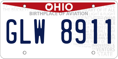 OH license plate GLW8911