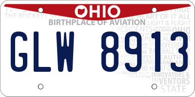 OH license plate GLW8913