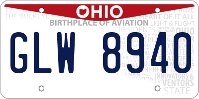 OH license plate GLW8940