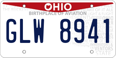 OH license plate GLW8941
